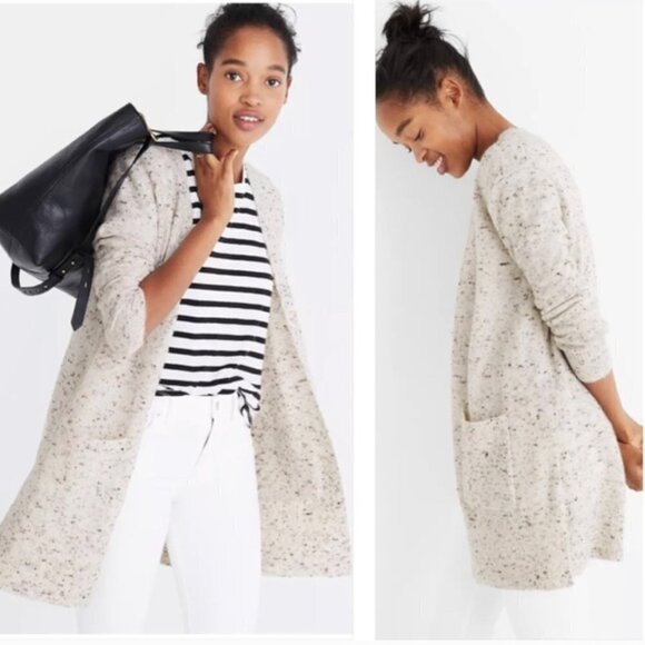 Madewell Sweater Small Donegal Kent Cardigan Wool Blend Speckle Lightweight Soft - Picture 1 of 9